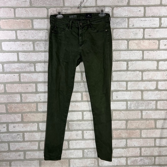 Ag The Abbey Ankle Midrise Super Skinny Ankle Jeans in Dark Olive Green Size 26 - Picture 3 of 11
